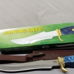 Chipaway Cutlery Blue Pakka Wood Handle 12" Hunting Knife